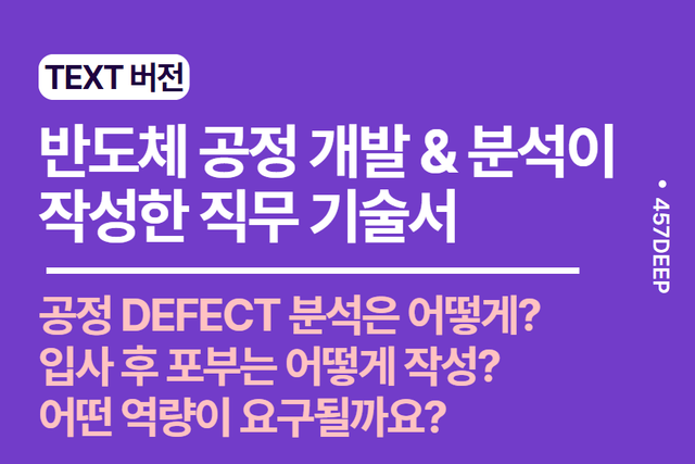 No.191-반도체 공정 개발 & 분석 직무 기술서 - 현직이 직접 기술한 직무 기술서