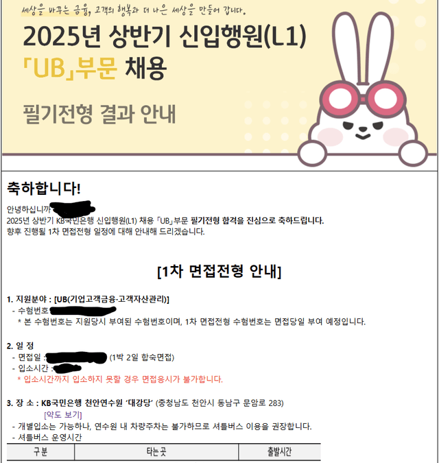 No.3554 국민은행 필기합격 인증
