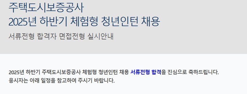 2025년 하반기 허그 인턴 서류 합격