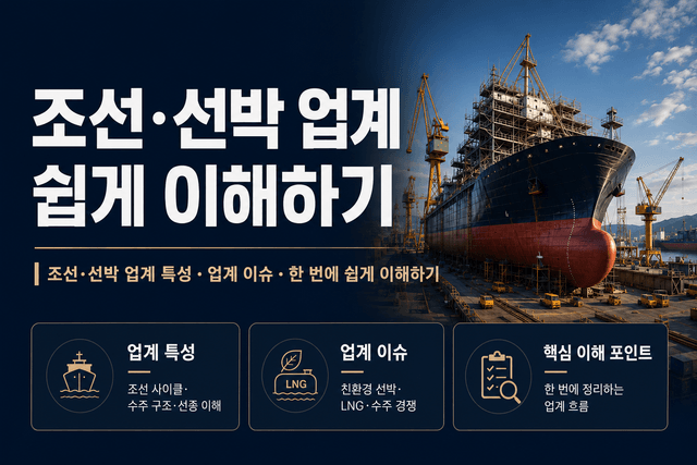 조선,선박업계 쉽게 이해하기(최신 26년)