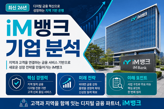 iM뱅크 자소서 및 면접 대비를 위한 기업 분석 (최신 26년)