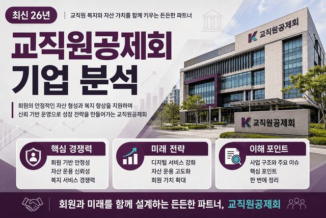 (업데이트 예정) 교직원공제회 자소서 및 면접 대비를 위한 기업 분석(최신 26년) 