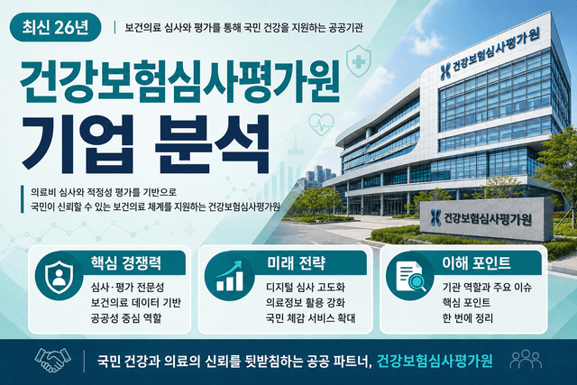 (업데이트 예정) 건강보험심사평가원 자소서 및 면접 대비를 위한 기업 분석(최신 26년)