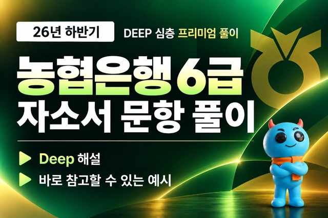 NH농협은행 6급 자소서 문항 풀이 (최신 26년 하반기)