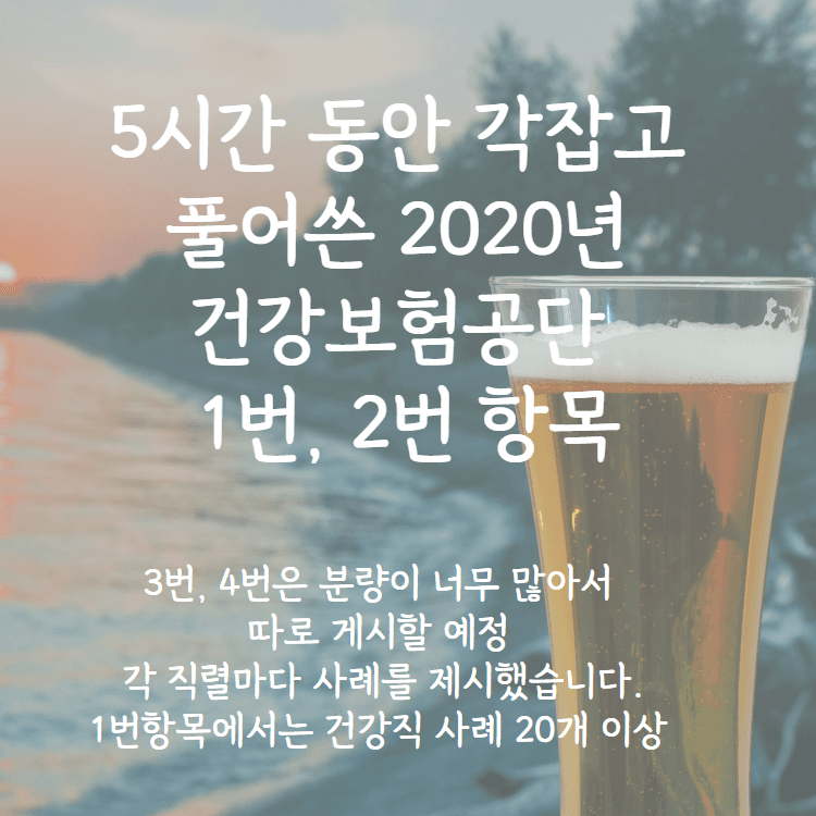 5시간 동안 각잡고 쓴 건강보험공단 자소서 1번,2번 항목 풀이 - 건강직 사례만 20가지 예시로  