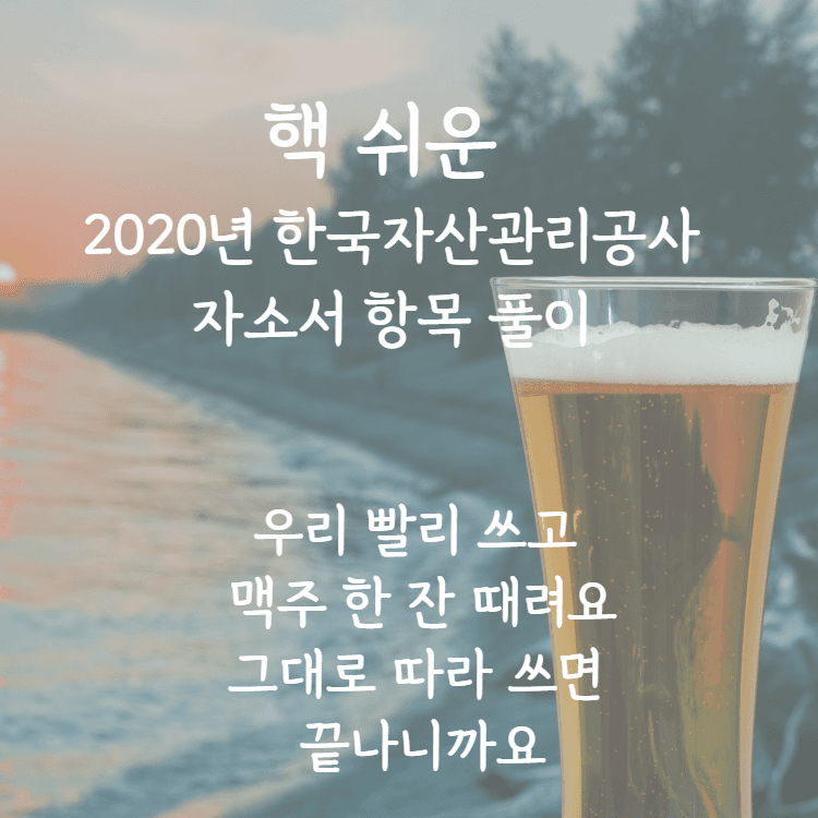 2020년 한국자산관리 공사 완전 디테일 자소서 항목 풀이