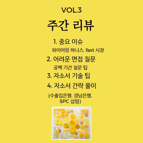 주간리뷰 vol 3 . - fast 시장의 부상과 와이어링하네스 이슈 - 자소서 및 면접 팁 