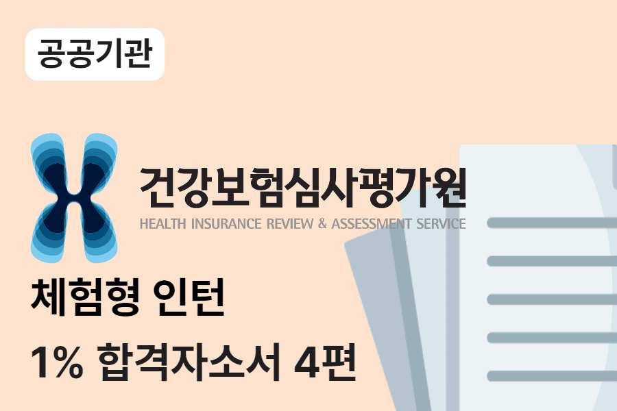 심평원 체험형인턴 합격 자소서 4편