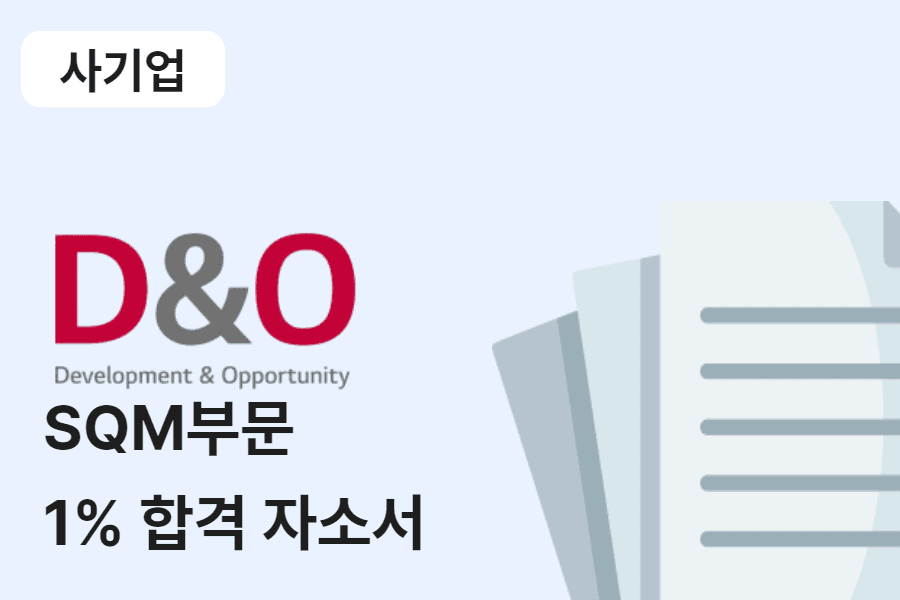 LG D&O SQM 합격 자소서 