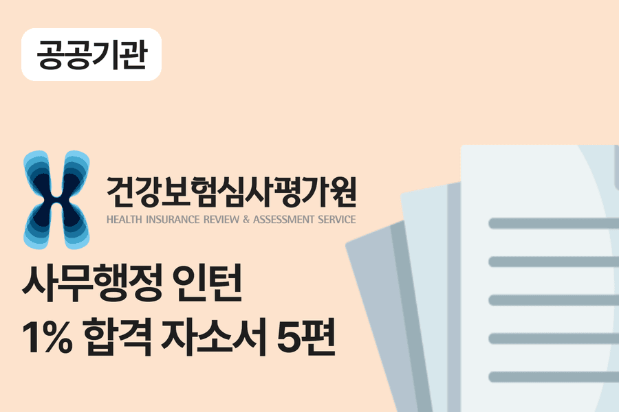 심평원 행정 인턴 합격 자소서 5편 