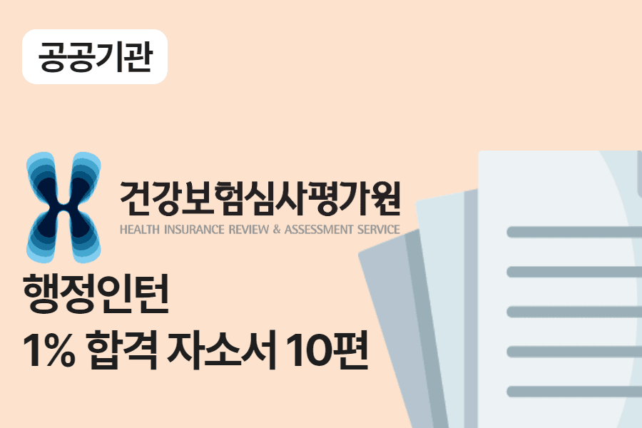 심평원 행정 인턴 합격 자소서 10편
