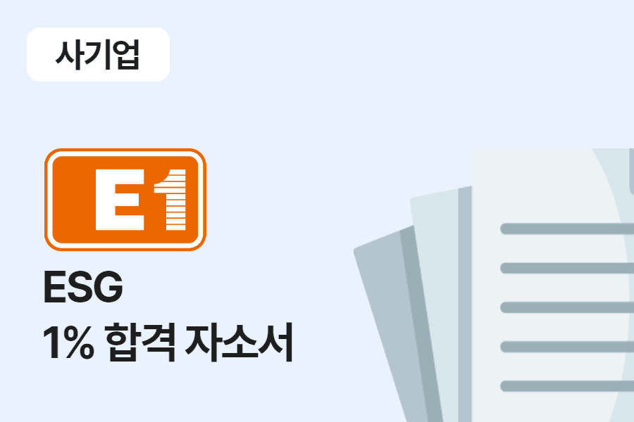 E1 ESG 부문 합격 자소서