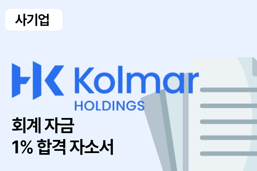 콜마홀딩스 회계 자금 합격 자소서