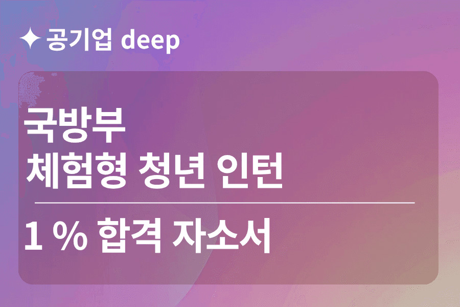 국방부 체험형 청년 인턴 합격 자소서(정책 제안서 포함)