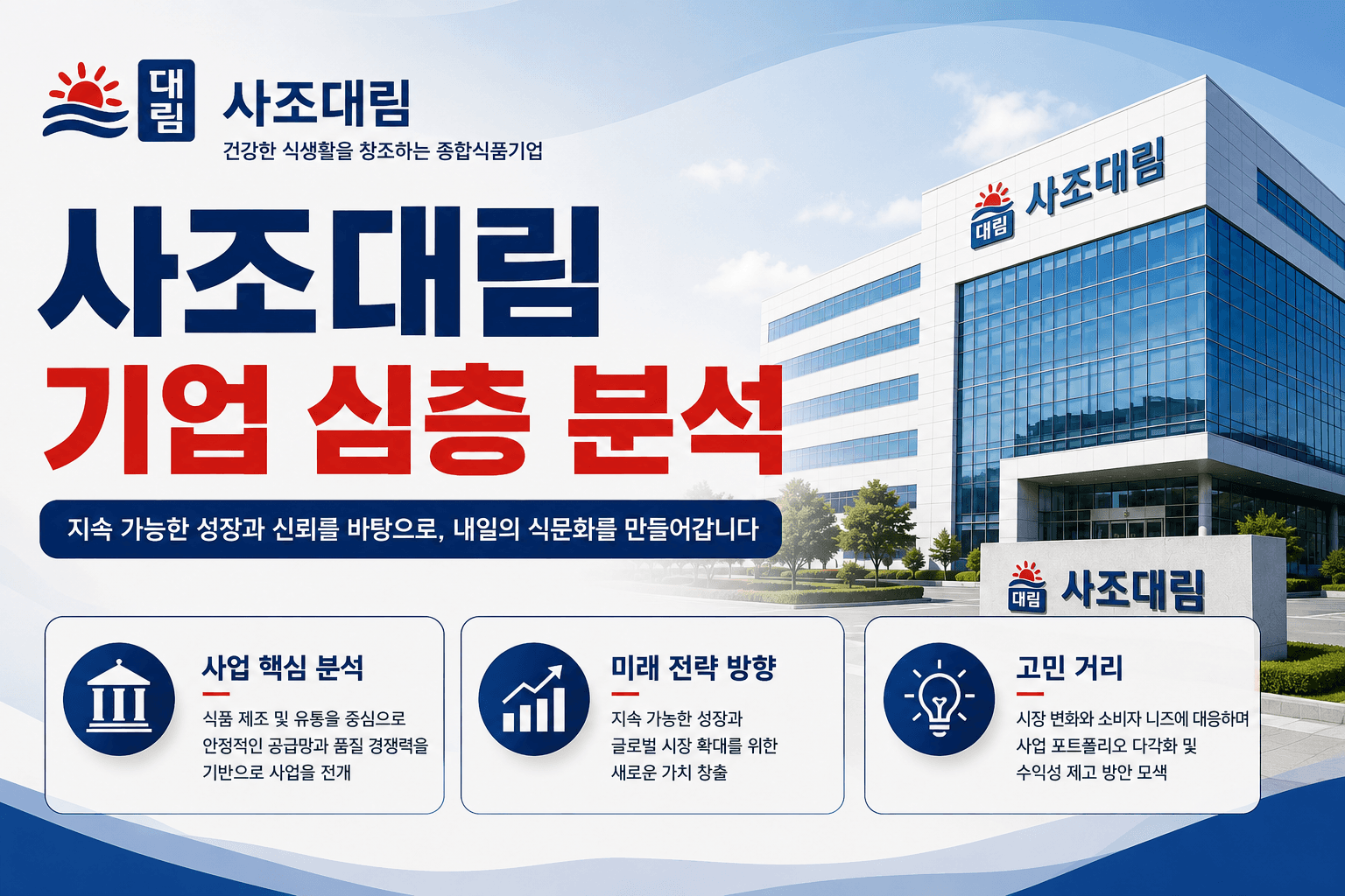 사조대림 자소서 및 면접 대비를 위한 기업 심층 분석(최신 26년)
