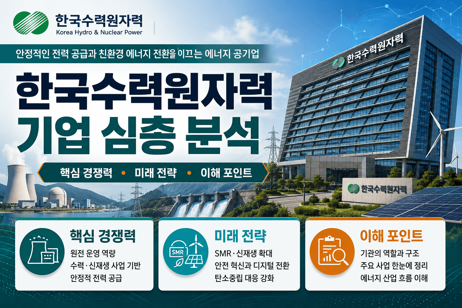 한국수력원자력 자소서 및 면접 대비를 위한 기업 분석 (최신 26년)
