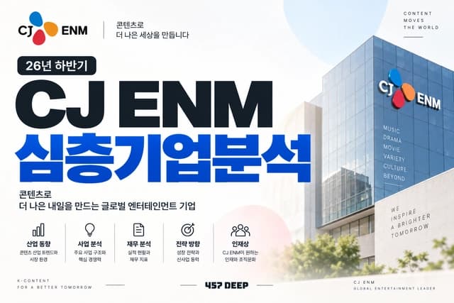 CJ ENM(콘텐츠) 자소서 및 면접 대비를 위한 기업 분석 (최신 26년)