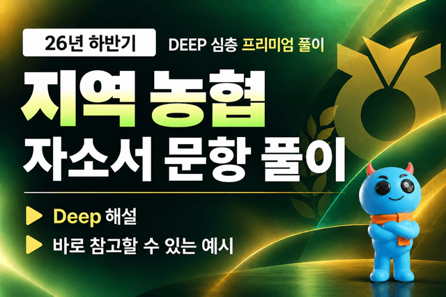 지역 농협 자소서 문항 풀이 (최신 26년 하반기)