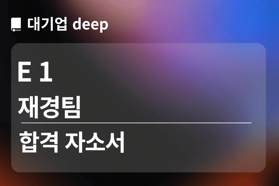 E1 합격 자소서 (재경)