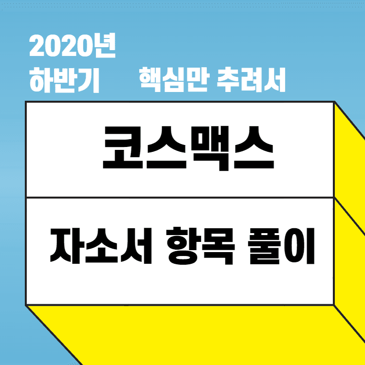 2020년 하반기 코스맥스 항목 풀이 (코스맥스엔비티도 함께)