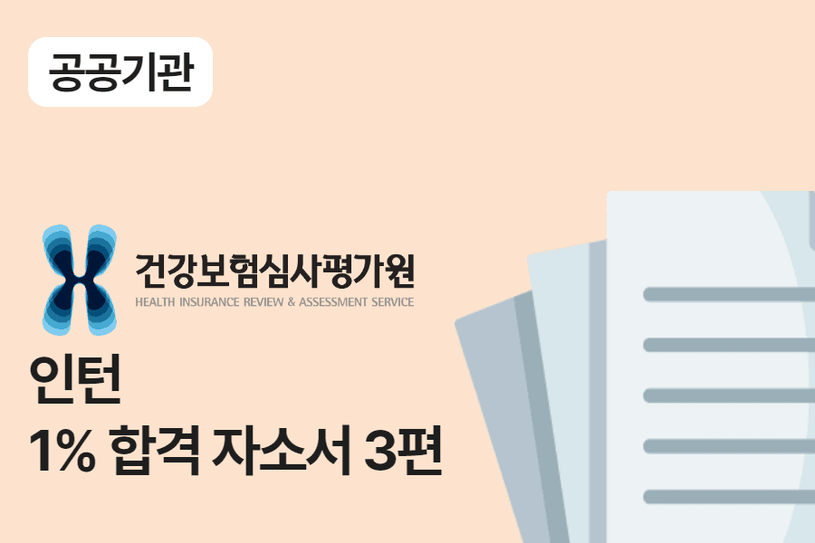 심평원 체험형 인턴 합격 자소서 3편